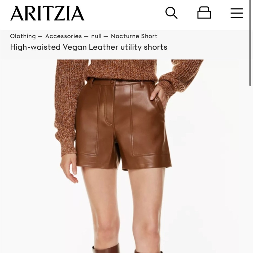 NWT aritzia leather shorts